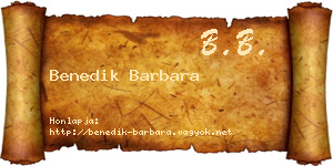 Benedik Barbara névjegykártya